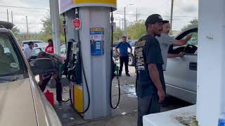 Hurricane Ida Tempers flare at gas station in New Orleans during power outage [upl. by Hsirk601]