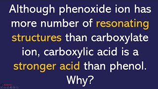 Carboxylic acid is a stronger acid than phenol Why [upl. by Hanahs]