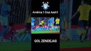 Gol Zendejas América 1 Cruz Azul 0 [upl. by Whitcomb778]