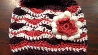 Wavy Stitch Beanie  Crochet Tutorial  sizes 3 months to adults [upl. by Jew394]