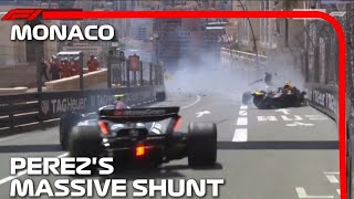 Perezs Collision Between Two Haas Drivers On The First Lap Of The Monaco GP [upl. by Nolte]