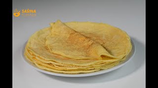 Crepes recipe Palačinke koje uvijek uspiju osnovni recept  Sašina kuhinja [upl. by Winnifred288]