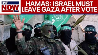 IsraelHamas war Terrorists demand Israeli troops leave Gaza after UN vote  LiveNOW from FOX [upl. by Aracat687]