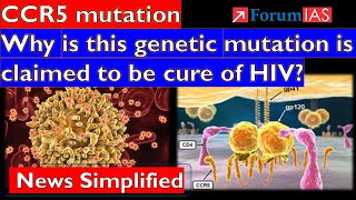 CCR5 mutation Why is this genetic mutation is claimed to cure of HIV Forum IAS  News Simplified [upl. by Elttil]