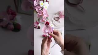 Wrist Corsage DIY idea🌿🌷🌸 corsages wristcorsage silkflowercorsage diyflowers diycrafting [upl. by Adnarom348]