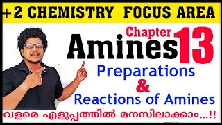 Preparation and Chemical reactions of Amines  Focus area plus two chemistry chapter 13 in malayalam [upl. by Julieta257]