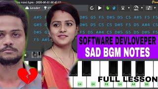 Software Developer Sad BGM  Piano Notes  Full Lesson [upl. by Bunce]