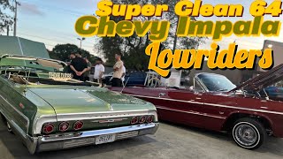 Super clean OG 64 Chevy Impala Lowriders Hitting Switches [upl. by Leelaj]