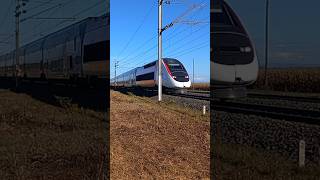 Passage dun TGV Lyria train klaxon trainspotting tgv sncf railway [upl. by Ainitsirc]