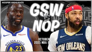 Golden State Warriors vs New Orleans Pelicans Full Game Highlights  Oct 30  2025 NBA Season [upl. by Enidlarej]