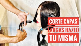 ¿Cómo cortar tu cabello en capas largas y en V Manteniendo el largo  Maqui015 ♥ [upl. by Eissac]