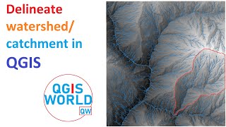 Delineate watershed area in QGIS  Delineate catchment area in QGIS [upl. by Harlene]