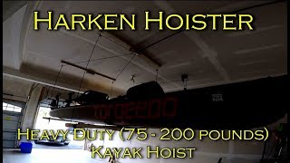 Product Review and Installation Harken Hoister Heavy Duty Kayak Garage Storage [upl. by Yhtomot]