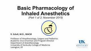 20151109 Inhaled Anesthetics Part 1 [upl. by Ayote]