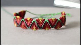 Pulsera de hilos color fuego  Tutorial Macrame [upl. by Ariamo]