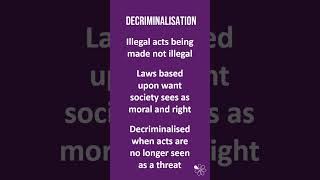 Decriminalisation  60 Second Criminology WJEC Level 3 Unit 1 [upl. by Viv]