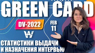 🚨 GREEN CARD DV2022 СТАТИСТИКА ВЫДАЧИ ВИЗ И НАЗНАЧЕНИЯ СОБЕСЕДОВАНИЙ 11 ФЕВРАЛЯ ГРИН КАРД ДВ2022 [upl. by Korfonta]