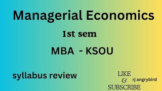 Managerial Economics l MBA l 1st sem l CBCS l KSOU l full syllabus review ksou [upl. by Begga352]