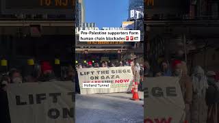 NYC ProPalestine Protesters block Manhattan Bridge Brooklyn Bridge Holland Tunnel [upl. by Mauve]