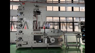 Flexo printing machine 6colors for adhesive label sticker printing die cutting rewinding [upl. by Khai]