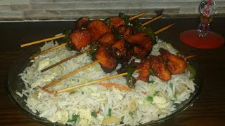 chicken bbq sticks with egg fried rice by khala bhanji kitchen [upl. by Akkimat]