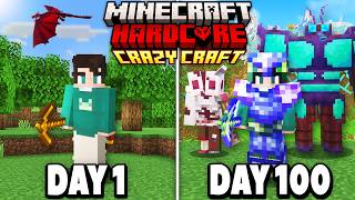 I Survived 100 Days in CRAZYCRAFT in Hardcore Minecraft [upl. by Yenittirb]