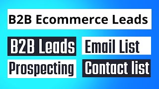 B2B Lead Generation Expert On Fiverr  B2B eCommerce Leads  Email List Building [upl. by Assenyl283]