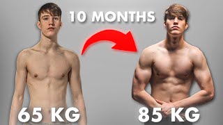 10 Month Body Transformation from Skinny to Less Skinny [upl. by Lydnek260]