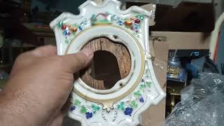 showing off a porcelain shield and dial that my friend Mary gave me for a Black Forest clock [upl. by Ohl]