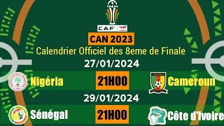 CAN 2023 Calendrier OFFICIEL Des 8emes de Finale [upl. by Alberta120]