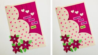 DIY  New Year Greeting Card 2024  Happy New Year Card 2024  New Year Card Making Handmade 2024 [upl. by Gay]