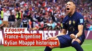 FranceArgentine  Avec son triplé en finale Mbappé est entré dans lhistoire de la Coupe du monde [upl. by Wardieu]