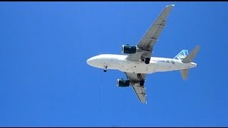 Plane Spotting Frontier Airlines Airbus A318 Turtle scheme  San Diego [upl. by Herates]