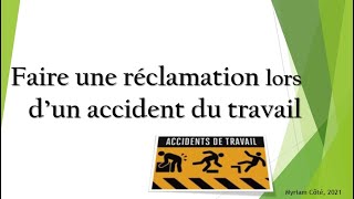 A3CNESSTAccident du travail réclamation [upl. by Newmark]