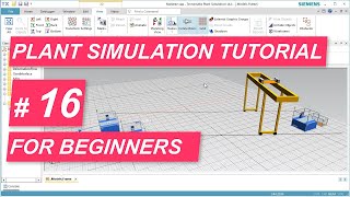 Tecnomatix Plant Simulation Tutorial 16  How to use the Portal Crane to move parts [upl. by Tennaj]