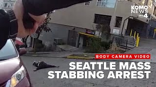 Bodycam video Seattle mass stabbing suspect arrested [upl. by Horwath]