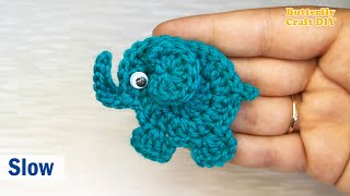 FREE Crochet Elephant Applique Pattern Perfect for Baby Blankets  Baby Elephant Crochet Tutorial [upl. by Eedissac674]