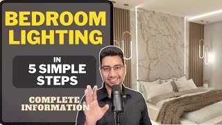 Do BEDROOM lighting in 5 simple steps Learn layering of lights type of lights make luxury bedroom [upl. by Desma291]