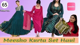 Meesho Kurta Set Review party wear kurta set from Meesho onlineshopping tryon unboxingvideo [upl. by Nyladnar]