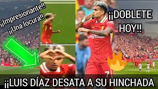 😍🇨🇴¡Luis Díaz Desata la Locura en Anfield con un DOBLETE que Hace Levantar a Todo el Estadio🔥 [upl. by Wendel757]