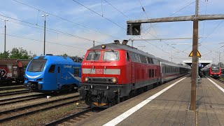 Buchloe Dank Regierung braucht es solche Schilder🙄 bunter Bahnverkehr amp BR218 Sound [upl. by Rillings]