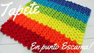 Tapete en punto Escama o Cocodrilo a Crochet  Paso a Paso [upl. by Earle]