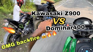 Kawasaki z900 Exhaust sound 🔥First time z900 ride  Ye toh Rocket hai bhaii 😱🚀Dominar400 🚀 [upl. by Berfield]