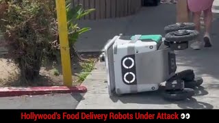 Hollywoods food delivery robots are under attack 👀 [upl. by Silado]