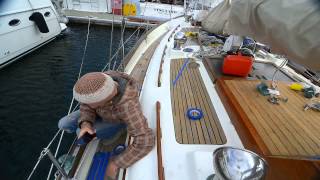 Hans Christian 33 sailboat Deck ReCaulk [upl. by Radburn769]