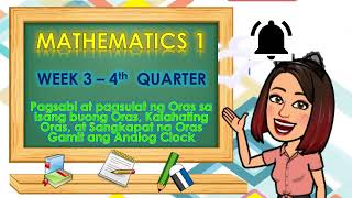 Q4  Grade 1  MATH  Week 3  PAGTUKOY NG ORAS GAMIT ANG ANALOG CLOCK [upl. by Allbee]