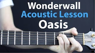 Oasis  Wonderwall Acoustic Guitar Lesson  Easy Beginner tutorial [upl. by Cas697]