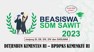 Beasiswa SDM Sawit 2023 [upl. by Anhpad]