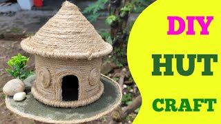 DIY  How To Make a Hut with Jute Rope  Easy Jute Rope Craft Idea craft art ideas hut jutehut [upl. by Arny685]