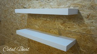 Making floating shelves from pallets  Paletten raf yapimi  Floating shelves diy [upl. by Seabury]